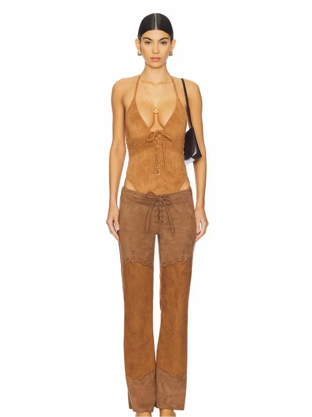 NWT Frankies Bikinis x Bella Hadid Barrel Suede One Piece Bikini